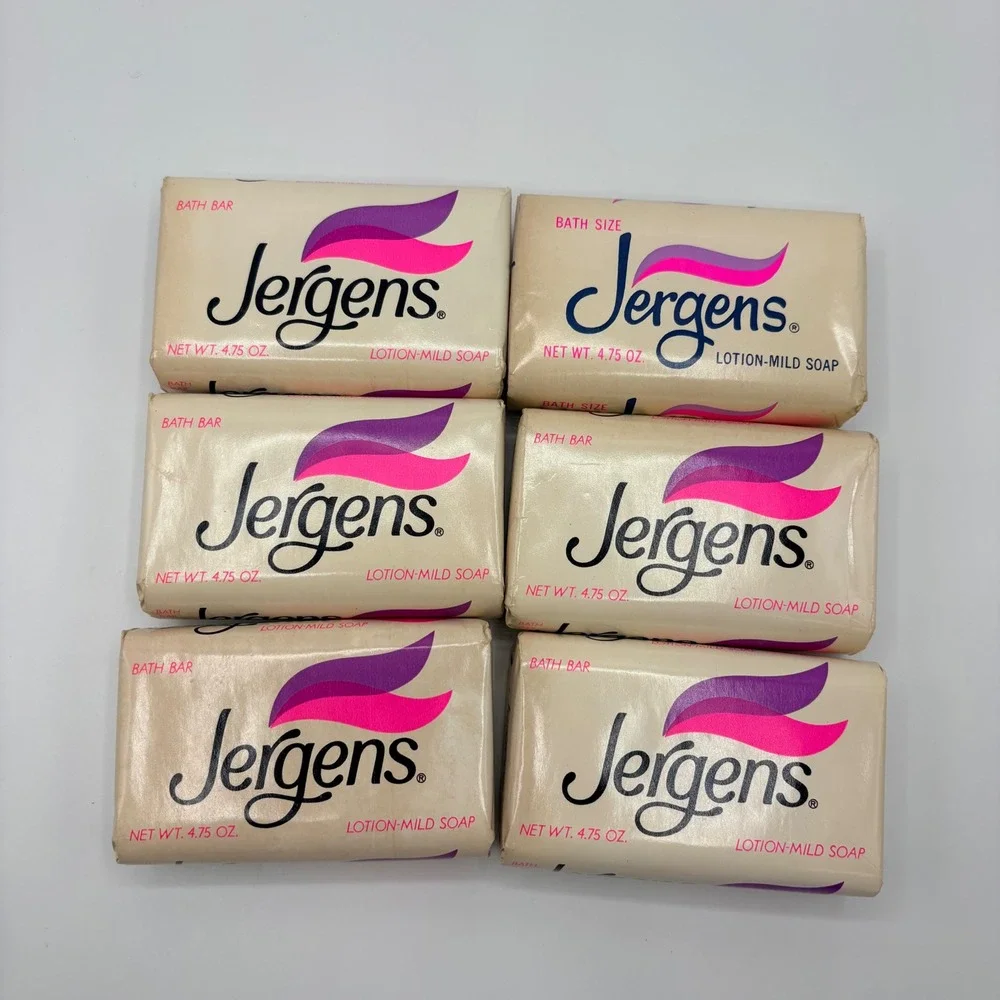 Jergens Soap Bath Bar Lotion-Mild Vintage Lot of 6 NEW 4.75oz Ivory/Pink NOS VTG